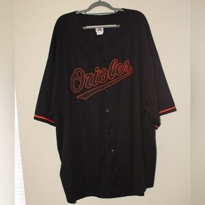 Majestic Orioles Black and Orange Jersey